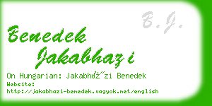 benedek jakabhazi business card